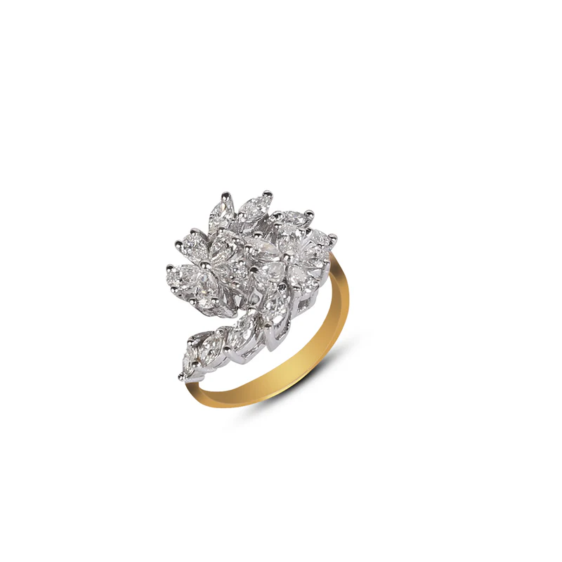 Marquise Cluster Floral Diamond Ring