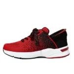 Red & Black Lightweight Knit Running Sneakers - Image 5