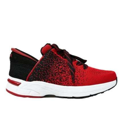 Red & Black Lightweight Knit Running Sneakers