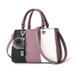 Women’s Color-Block Handbag with Detachable Shoulder Strap - Image 2