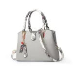 Trendy Plaid-Handle Leather Handbag for Women - Image 3