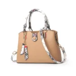 Trendy Plaid-Handle Leather Handbag for Women - Image 2